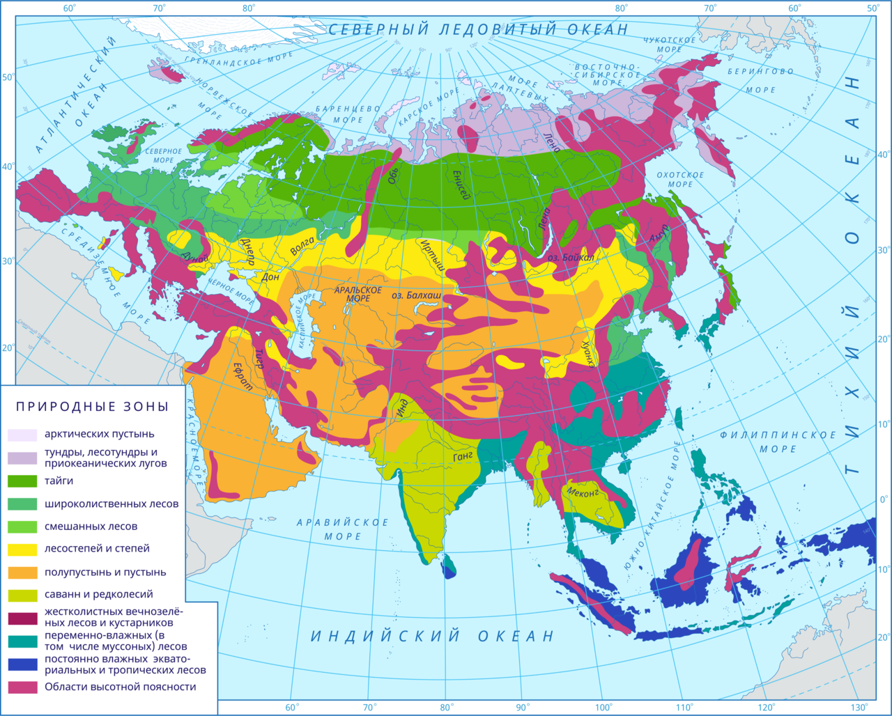 Географические зоны евразии