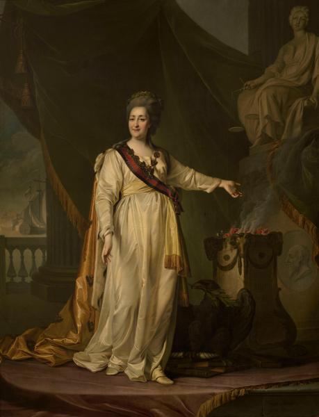 Дмитрий Левицкий. Екатерина II — законодательница в храме богини Правосудия. 1783